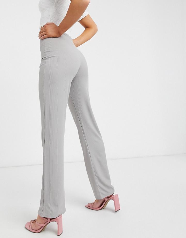 In The Style X Demi Wide Leg Pant In Gray-grey