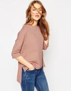Asos Top In Oversized Boxy Fit - Nude
