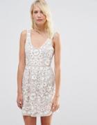 Needle & Thread Blossom Embroidery Prom Dress - Rose Beige