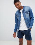 Casual Friday Mid Blue Denim Jacket - Blue