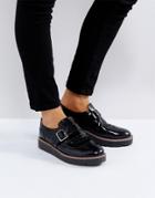 London Rebel Fringe Monk Flatform Shoe - Black