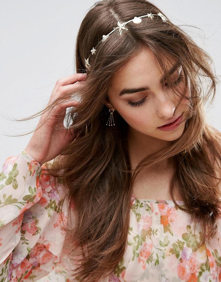 Limited Edition Mermaid Back Detail Hair Crown - Gold