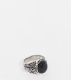 Reclaimed Vintage Inspired Chunky Ring With Stone Detail In Burnished Silver Exclusive To Asos - Silver