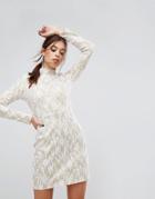 Prettylittlething Lace Insert Mini Dress - White