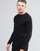 Brave Soul Textured Knit Sweater - Black