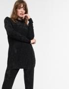 & Other Stories Two-piece Velvet Longline Top In Black