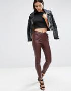 Asos Leather Look Stretch Skinny Pants - Multi