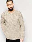 Asos Cable Knit Sweater With Nepp - Oatmeal
