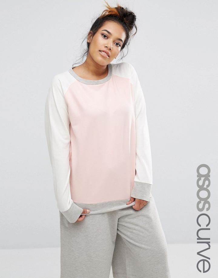 Asos Curve Lounge Color Block Sweatshirt - Multi