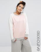 Asos Curve Lounge Color Block Sweatshirt - Multi