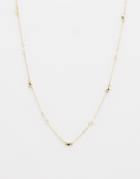 Asos Mini Heart & Faux Pearl Station Necklace - Cream