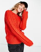 Y.a.s. Jenna Rib Knit Sweater In Red