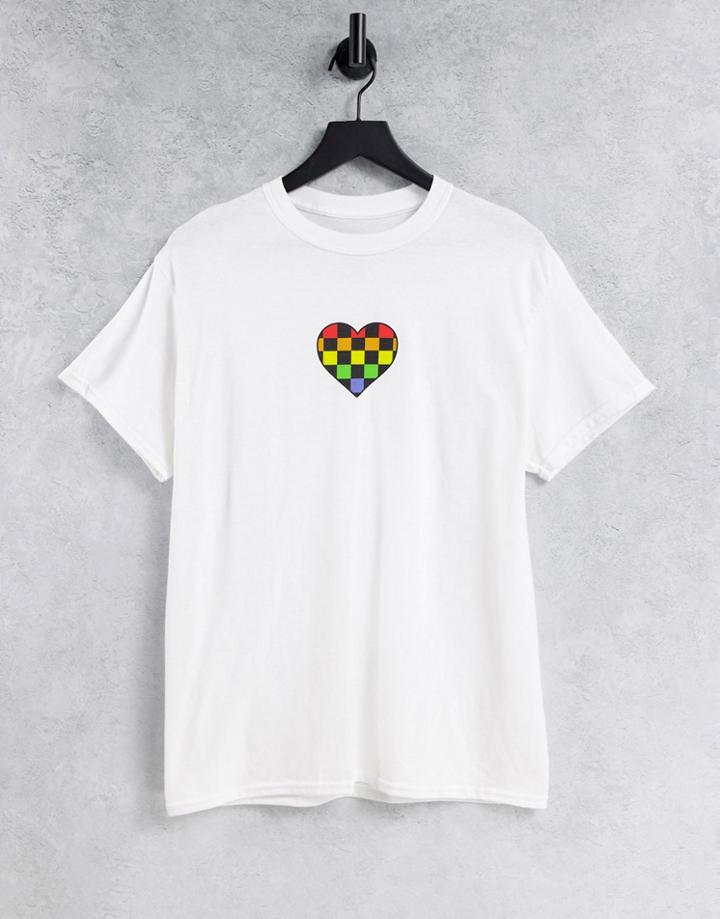 Heartbreak Rainbow Racer Graphic T-shirt-white