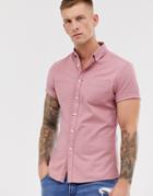 Asos Design Skinny Fit Oxford Shirt In Pink