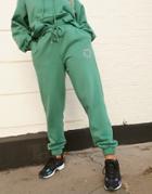 Asos Weekend Collective Oversized Sweatpants With Embroidered Logo In Green