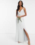 Maids To Measure Cami Maxi Dress With Split In Chiffon-grey