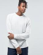 Adpt Crew Neck Sweat With Overlap Neck And Roll Hem Detail - Gray