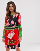 Ted Baker Yanna Tunic Dress In Berry Sundae Print - Red