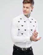 Devils Advocate All Over Embroidered Bee Shirt - Black