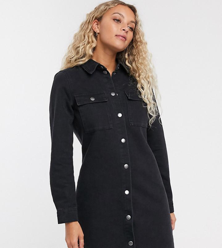Only Denim Shirt Dress Washed Black