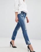 Blank Nyc Straight Leg Jean With Extreme Destroyed Detail - Blue