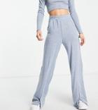 Missguided Petite Space Dye Pants In Blue