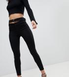 Asos Design Ridley High Waist Skinny Jeans With Bracelet Waist In Clean Black - Black