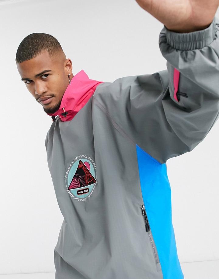Asos 4505 Ski Oversized Ski Jacket With Color Block-multi