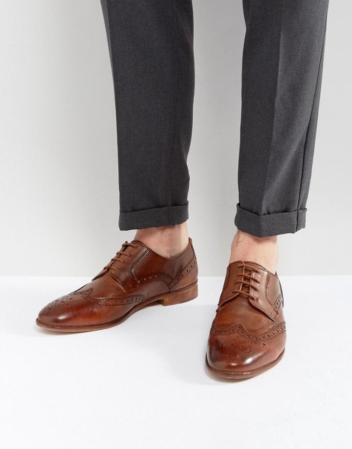 Kg Kurt Geiger Percy Brogue Shoes In Tan - Tan