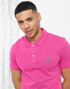 Lacoste Slim Fit Polo Shirt In Petit Pique-pink