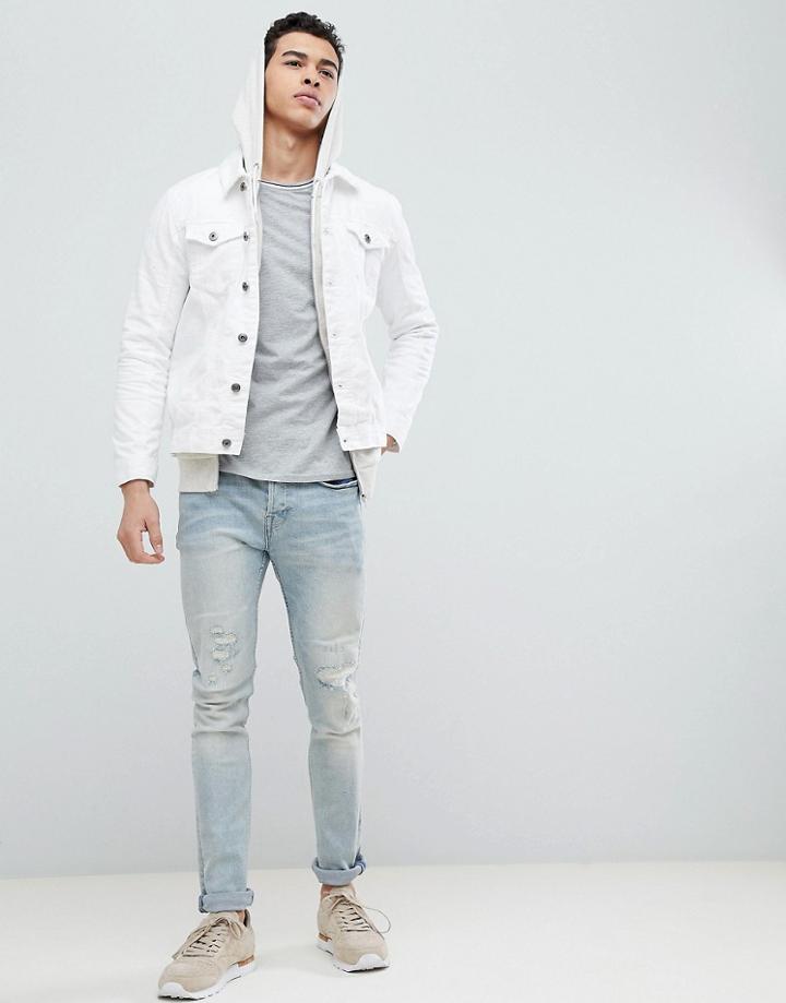 Brave Soul Classic Denim Twill Jacket - White