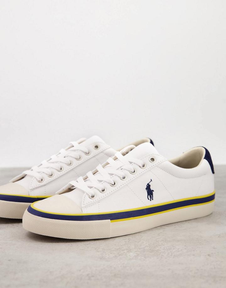 Polo Ralph Lauren Canvas Sneakers In White With Pony Logo
