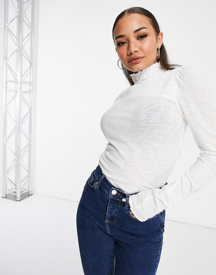 Free People Caroline Three Quarter Sleeve Knit Top-white