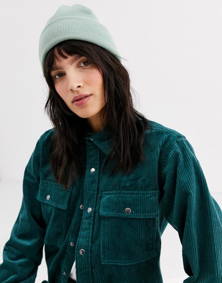 Weekday Hero Beanie In Light Green