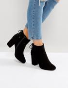 Head Over Heels By Dune Olli Lace Back Heeled Ankle Boots - Black