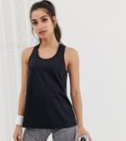 Asos 4505 Petite Gym Mesh Back Tank - Black