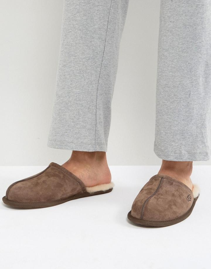 Ugg Scuff Suede Mule Slippers In Brown - Brown