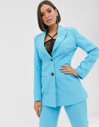 Asos Design Pop Waisted Suit Blazer - Blue