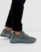 Asos Design Sneakers In Gray With Chunky Sole - Gray