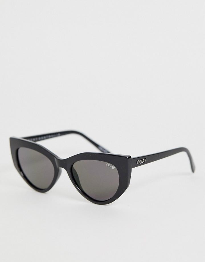 Quay Australia Persuasive Cat Eye Sunglasses In Black - Black