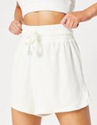 Asos Design Terrycloth Beach Shorts In Ivory-white