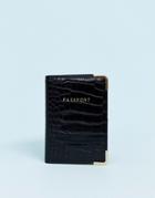 Asos Design Croc Passport Holder-black