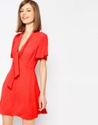 Asos Pussybow Dress - Red