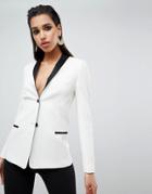 Asos Design Tailored Longline Cocktail Blazer - White