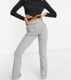 Asyou High Waisted Kickflare Pant In Gray-grey
