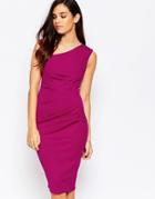 Jessica Wright Toni Asymmetric Pencil Dress - Raspberry