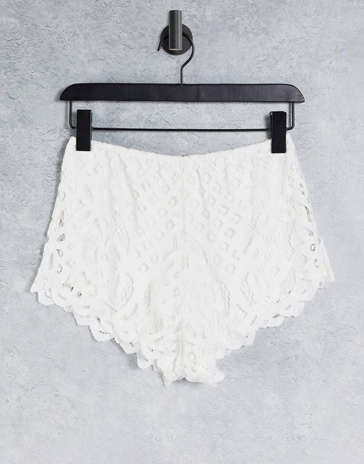 Free People Adella Shorts In Lace-white