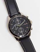 Tommy Hilfiger Mens Leather Watch In Black 1791836-brown