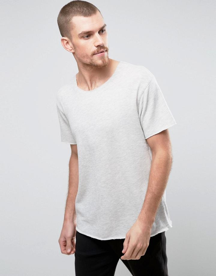 Ymc Raw Hem Short Sleeve Sweat - Gray