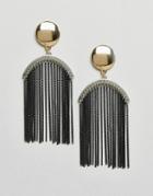 Asos Metal Fringe Shimmy Earrings - Multi